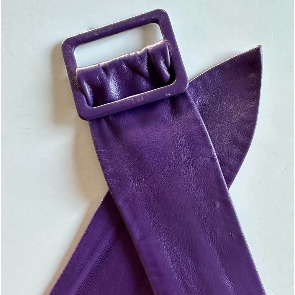 Vintage leather belt purple XS S fits up to 28in